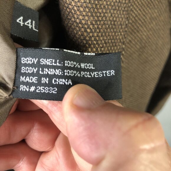 Circle S Blazer Mens 44L Brown Wool Western Sport Coat Two Button Cowboy Rodeo - Picture 8 of 16